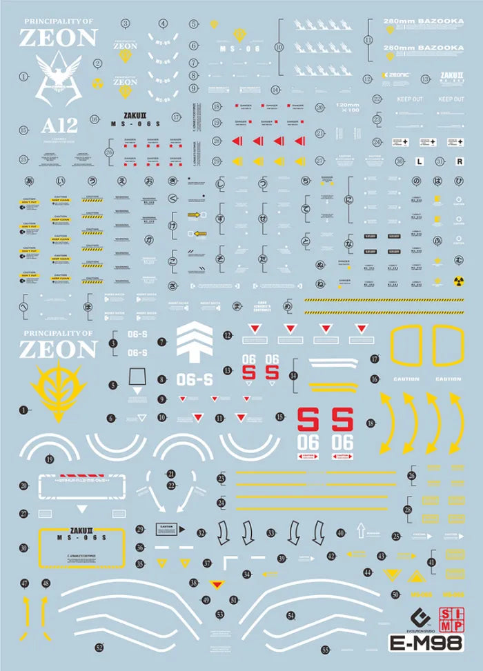 MG MS-06S Char’s Zaku Ver.2.0 EVO Water Decal