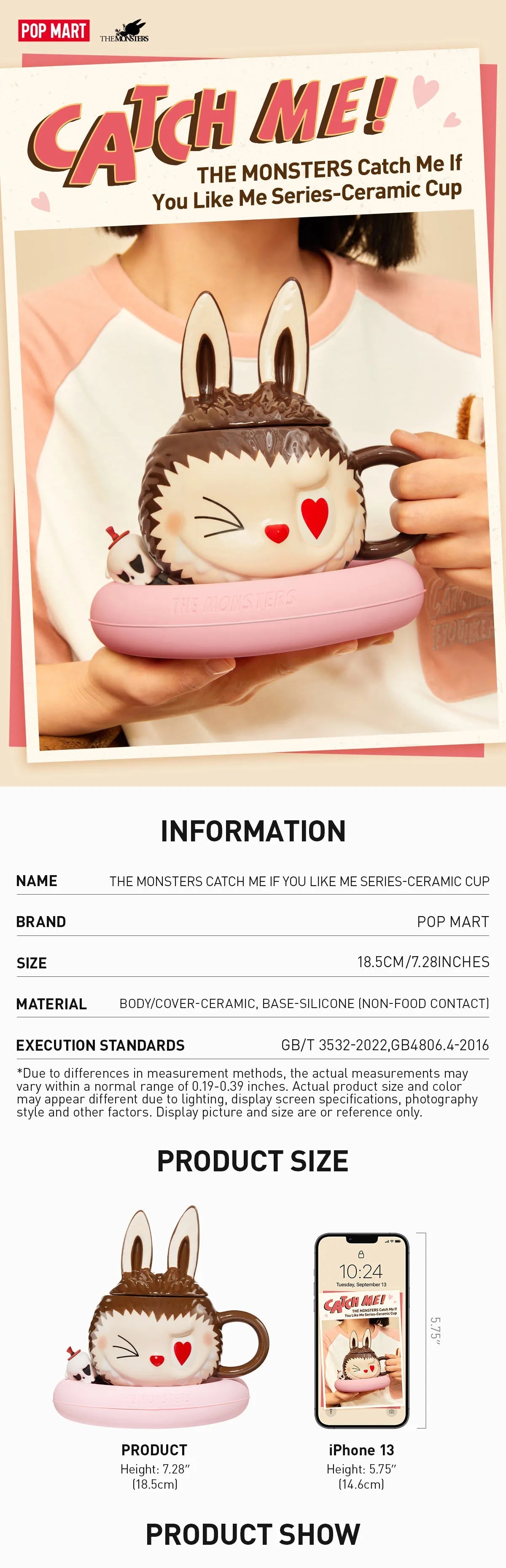 POP MART THE MONSTERS Catch Me If You Like Me Series-Ceramic Cup