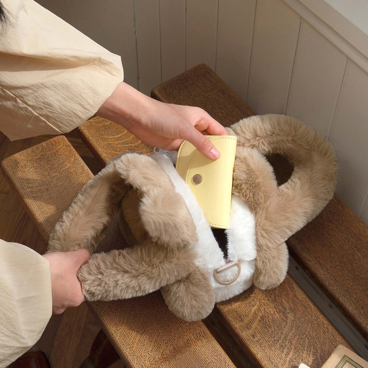 LABUBU THE MONSTERS Classic Series-Plush Flower Bag by POP MART - Brown