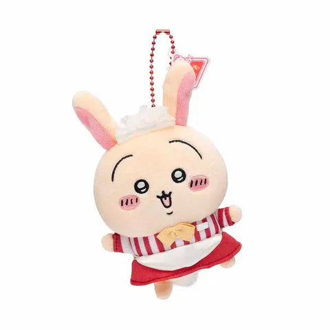 Chiikawa Restaurant Hall Usagi Mascot Plush Keychain