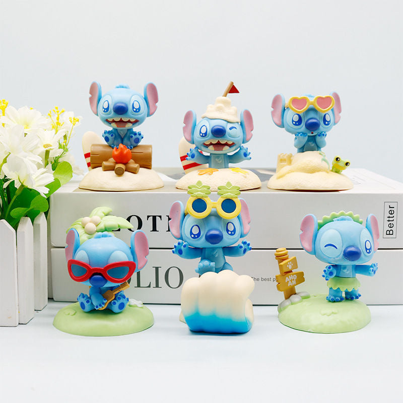 Stitch X Beach Blind Box Action Figure (Whole Set of 6)