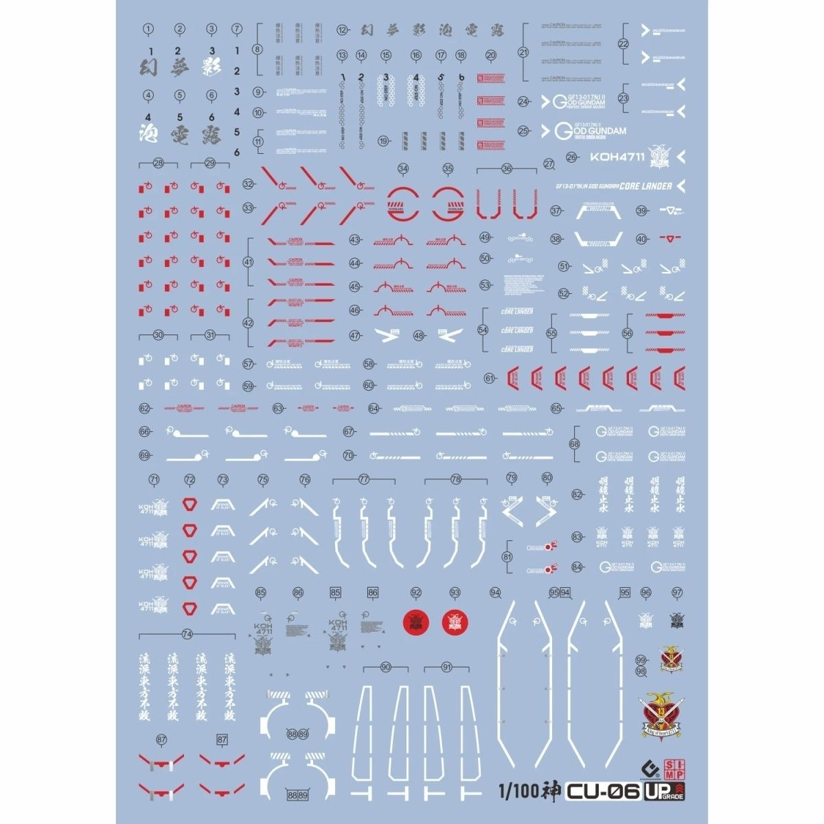 MG 1/100 GUNDAM BARBATOS LUPUS EVO Water Decal