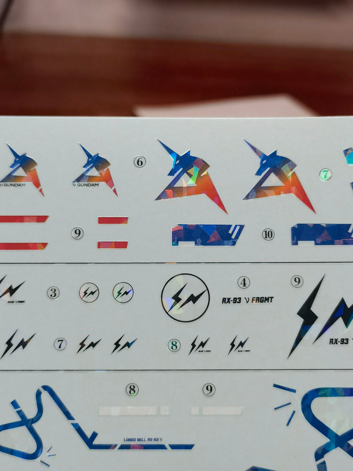Holographic Water Decal for RX-93 FF Nu Fukuoka 1/100 + Jiulong Design