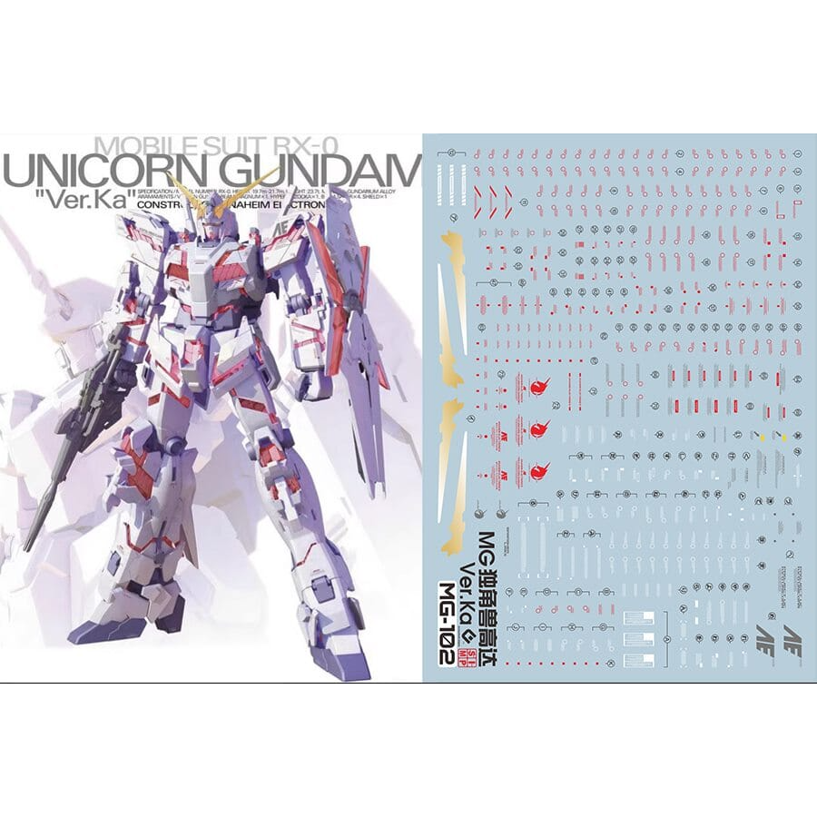 MG 1/100 Unicorn Gundam Ver.Ka EVO Water Decal