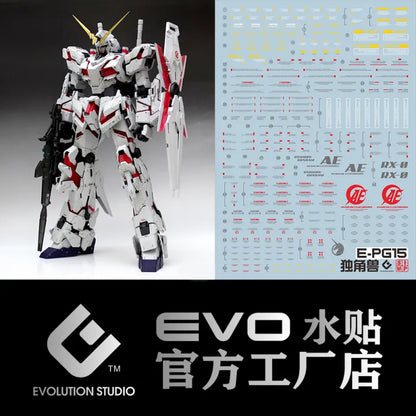 PG Unicorn Gundam RX-0 160 EVO Water Decal