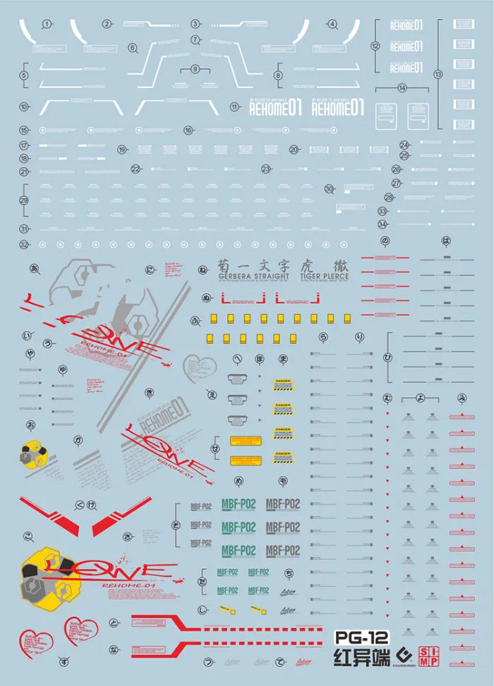 PG Gundam Astray Red Frame EVO Water Decal