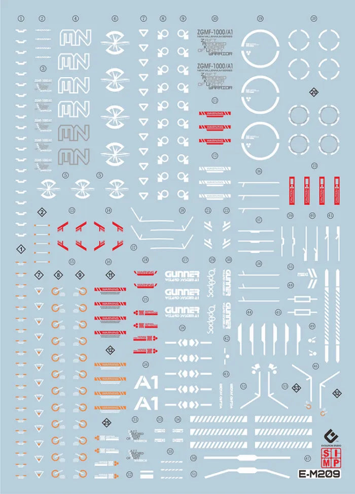 MG 1/100 GUNNER ZAKU WARRIOR (LUNAMARIA HAWKE CUSTOM) EVO Water Decal