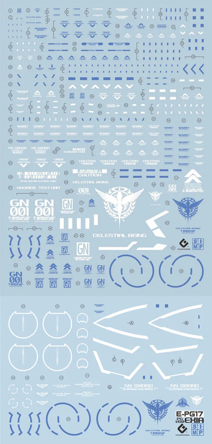 PG 1/60 Gundam Exia EVO Water Decal