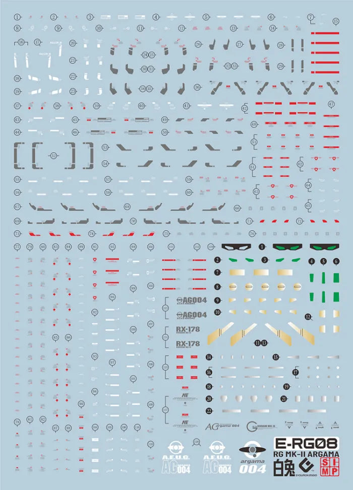 RG 1/144 #08 RX-178 Gundam MK-II (AEUG) EVO Water Decal