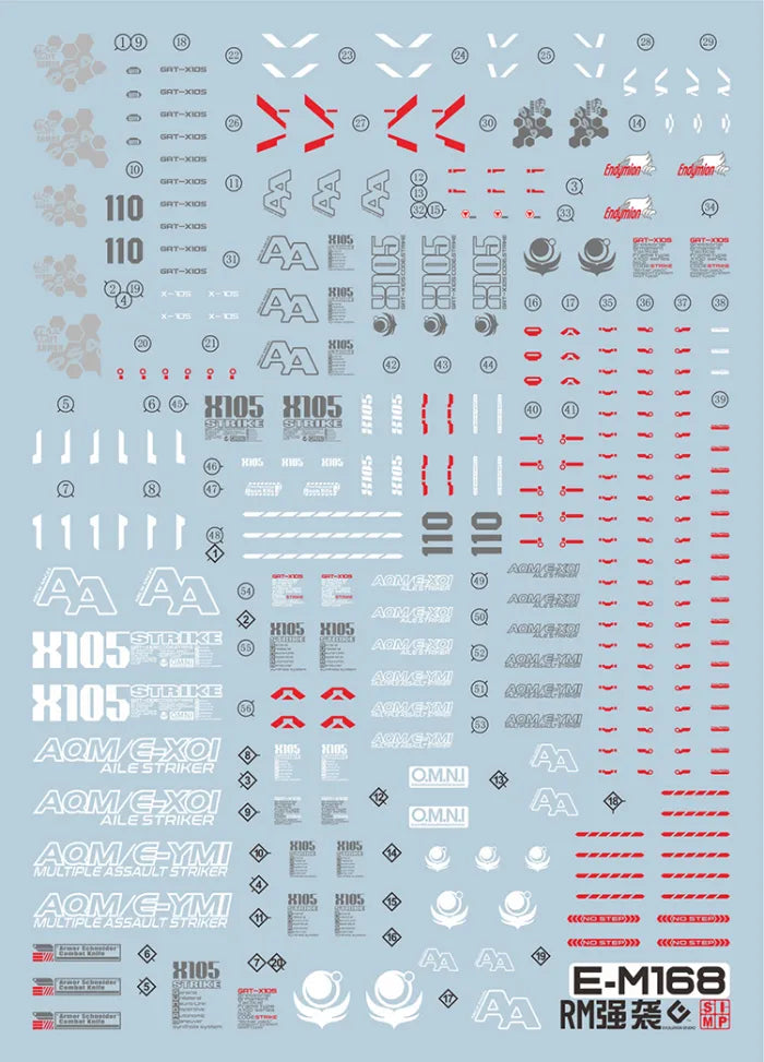 MG 1/100 Aile Strike Gundam Ver RM EVO Water Decal