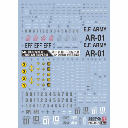 MG 1/100 RGM-79SP GM SNIPER II EVO Water Decal