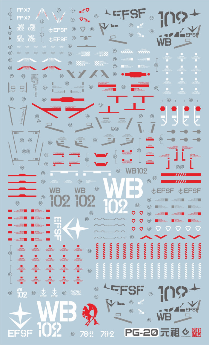 PG RX-78-2 Unleashed 1/60 EVO Water Decal