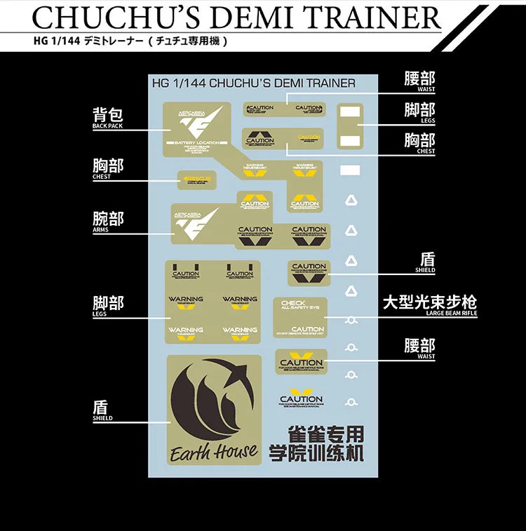 HG 1/144 GUNDAM AERIAL/LFRITH/DEMI TRAINER/CHUCHU’S DEMI TRAINER EVO Water Decal