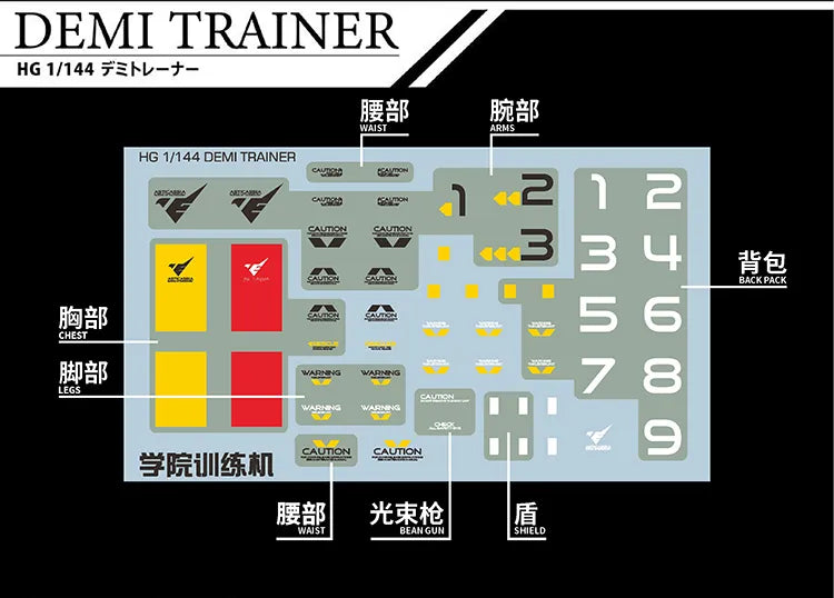 HG 1/144 GUNDAM AERIAL/LFRITH/DEMI TRAINER/CHUCHU’S DEMI TRAINER EVO Water Decal