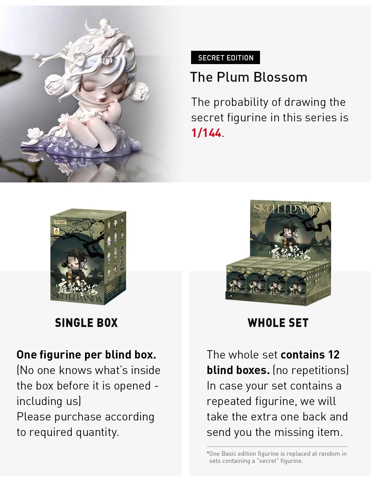 POP MART SKULLPANDA The Ink Plum Blossom Series Figures  - The Bamboo (Confirmed Style)