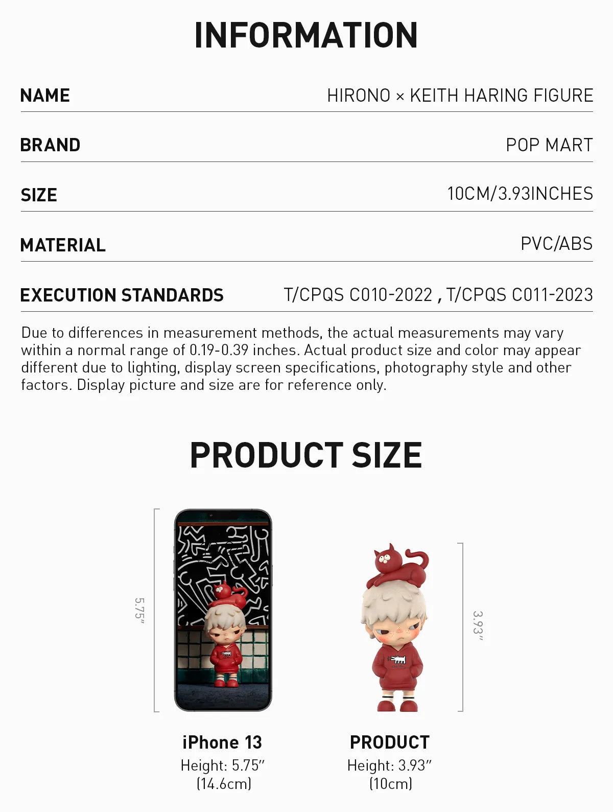 POP MART Hirono x Keith Haring Figure (Height: 10cm)