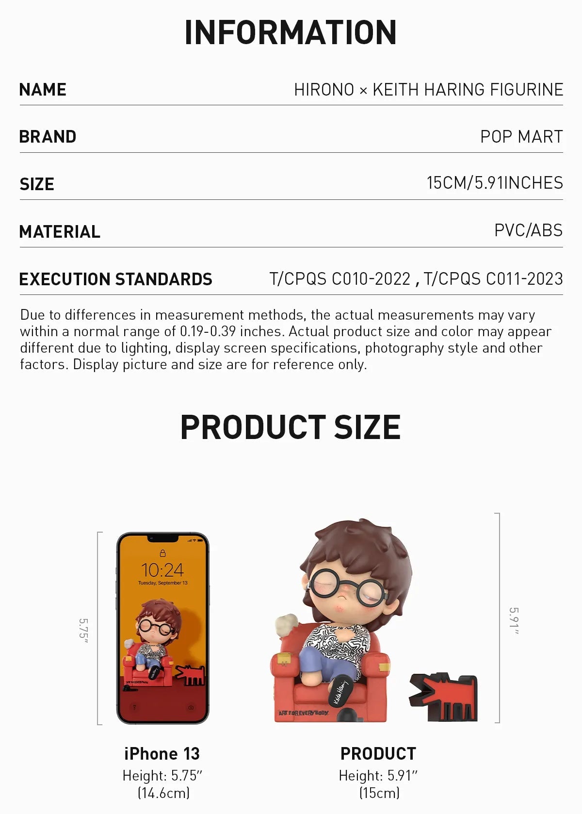 Pop Mart Hirono x Keith Haring Figure Limited Edition (Height: 15cm)