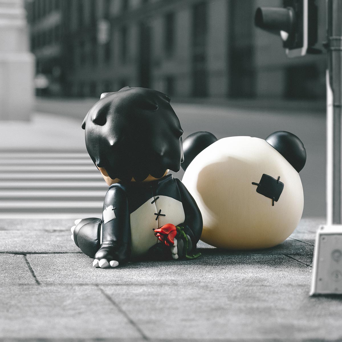 POP MART Hirono Doll Panda Figure (Height: 10cm)