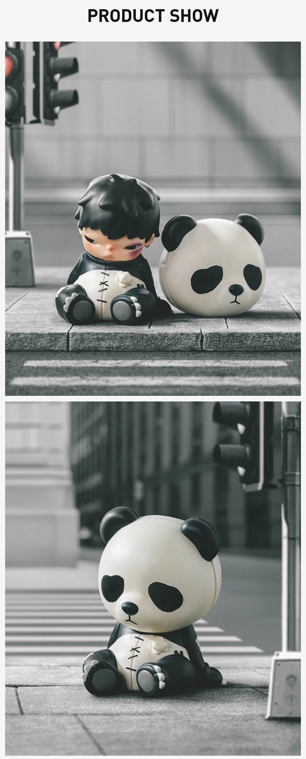 POP MART Hirono Doll Panda Figure (Height: 10cm)