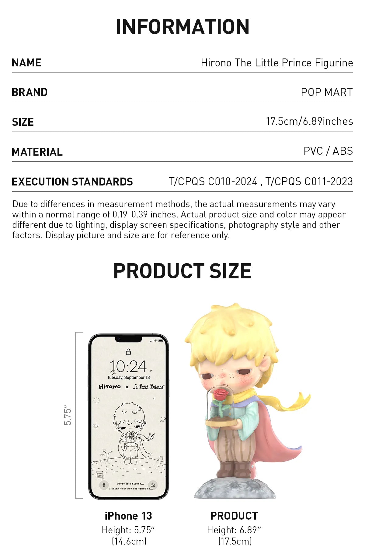 POP MART Hirono The Little Prince Figurine (Height: 17.5cm)