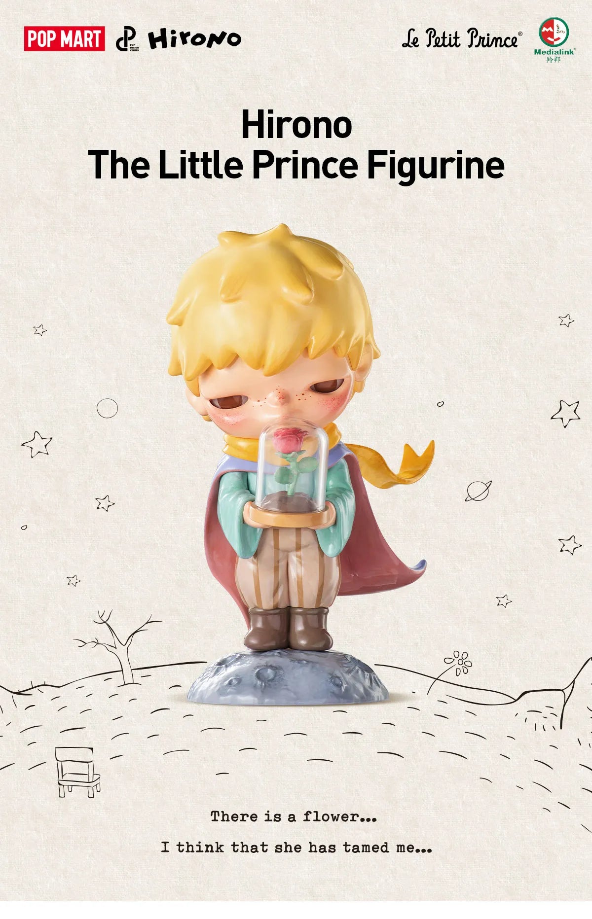 POP MART Hirono The Little Prince Figurine (Height: 17.5cm)