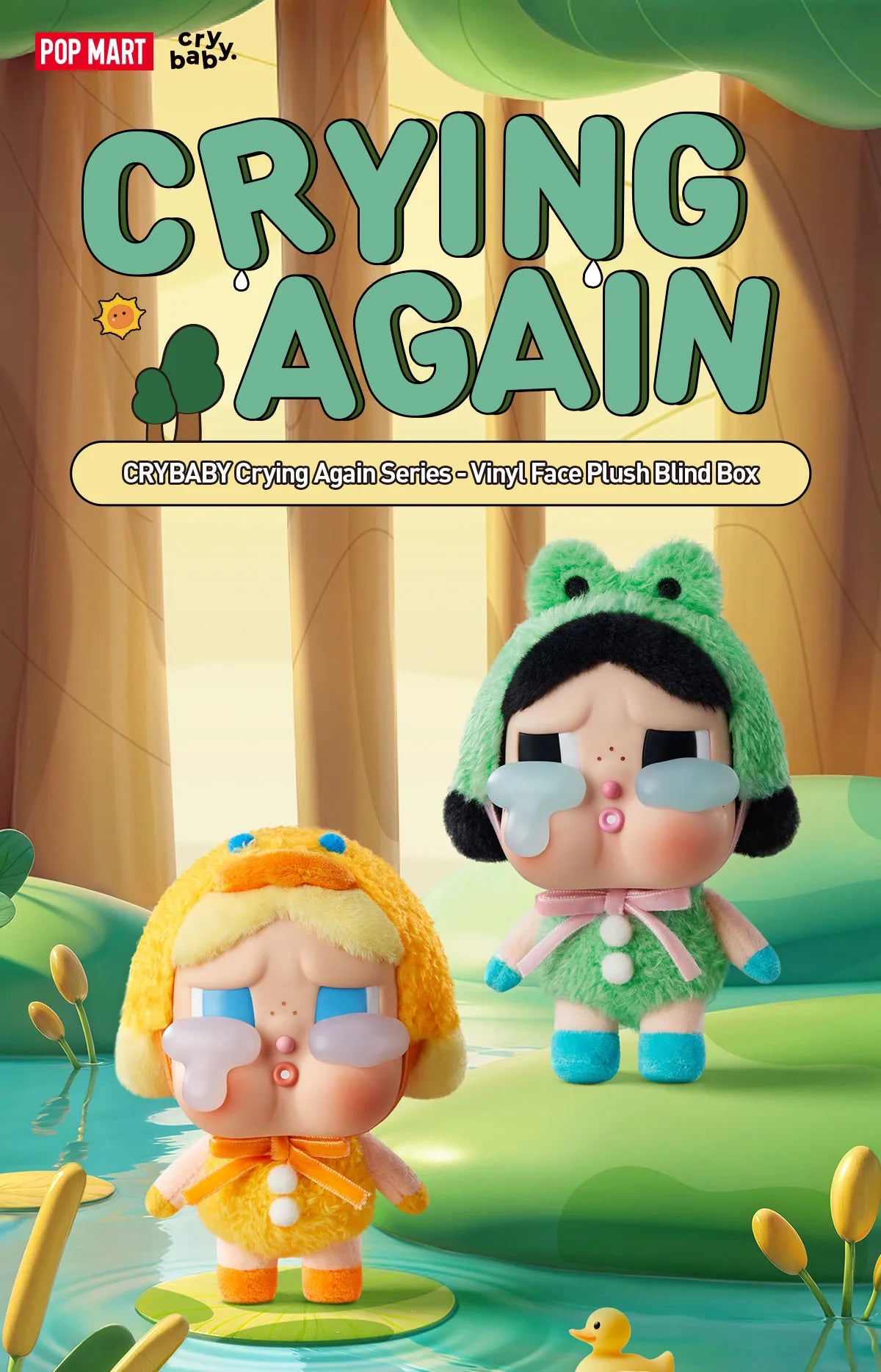 POPMART】 Crybaby Crying Again Plush Keyring What A Frog POPMART】 Crybaby Crying Again Plush Keyring What A Frog