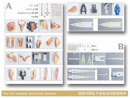 Pre-cut Masking Tapes Set for AEther 1/100 MG 00 Raiser Conversion Kit