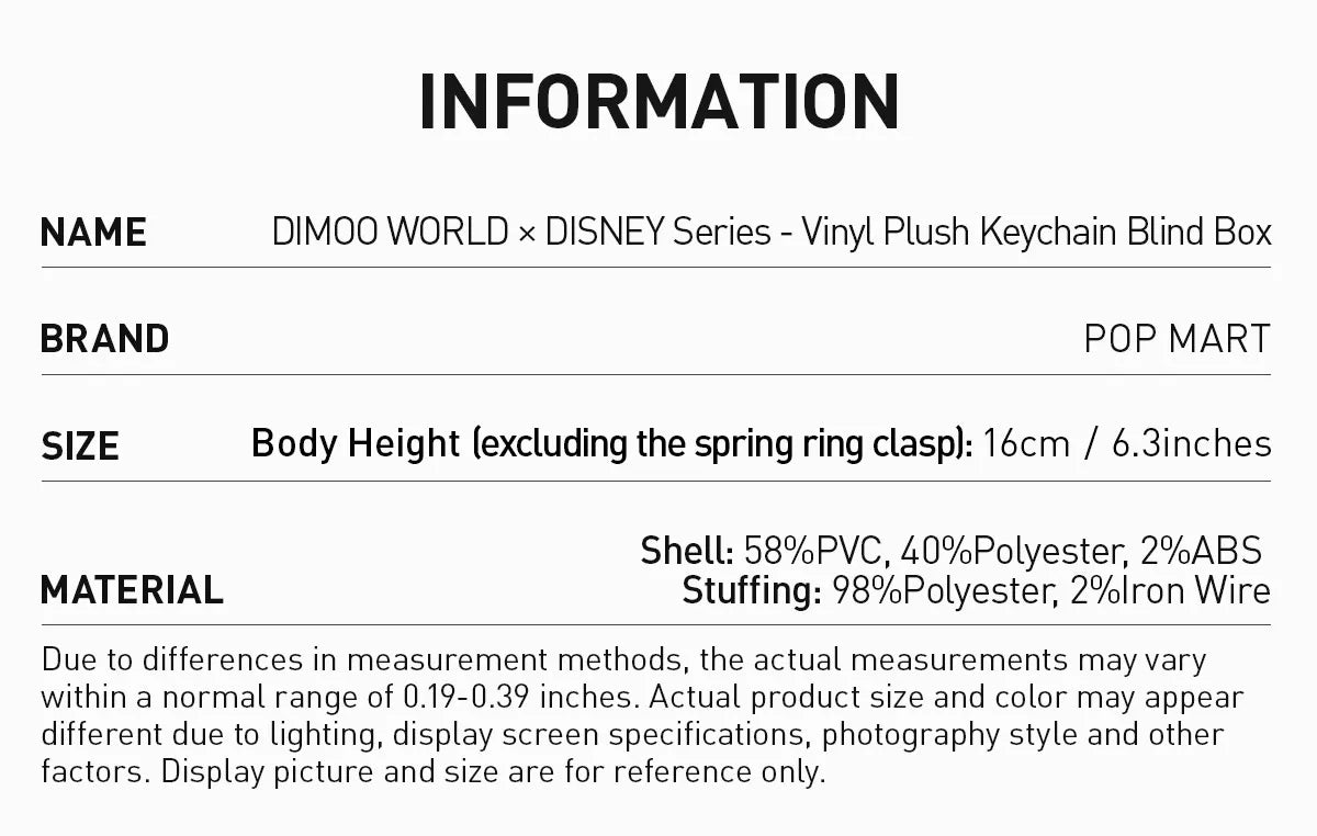 DIMOO WORLD x DISNEY Series-Vinyl Plush Keychain Blind Box - Minnie's ...