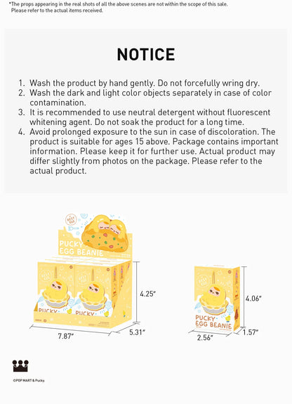 PUCKY Egg Beanie Series-Hand Towel Blind Box- EGG TART (Confirmed Style)