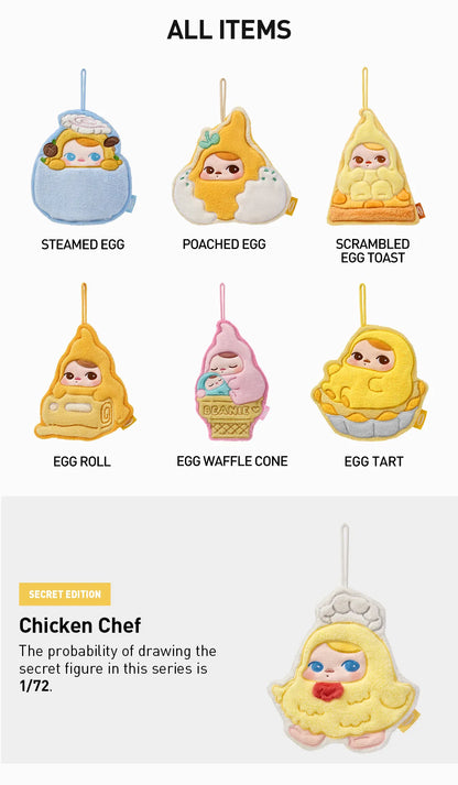 PUCKY Egg Beanie Series-Hand Towel Blind Box- EGG TART (Confirmed Style)