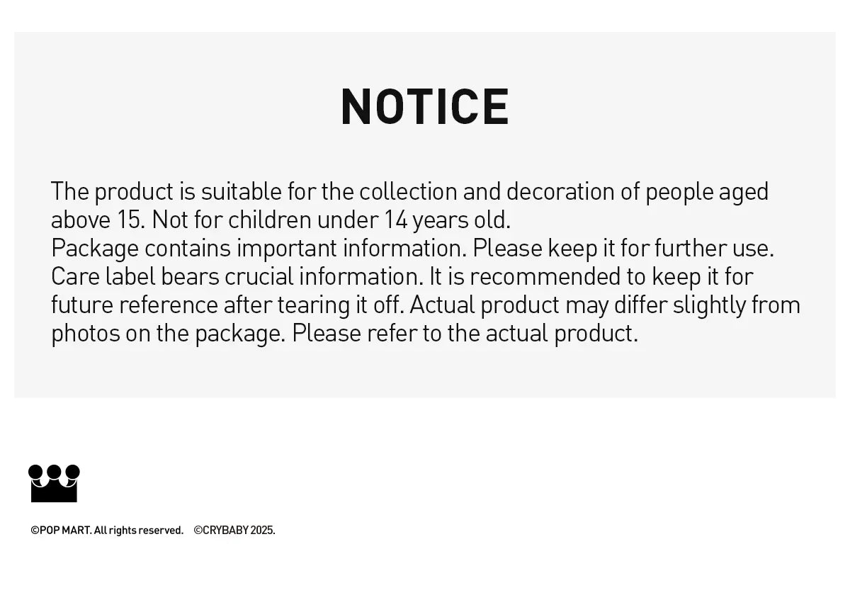 CRYBABY SHINY SHINY SERIES-Plush Pedant Blister Pack