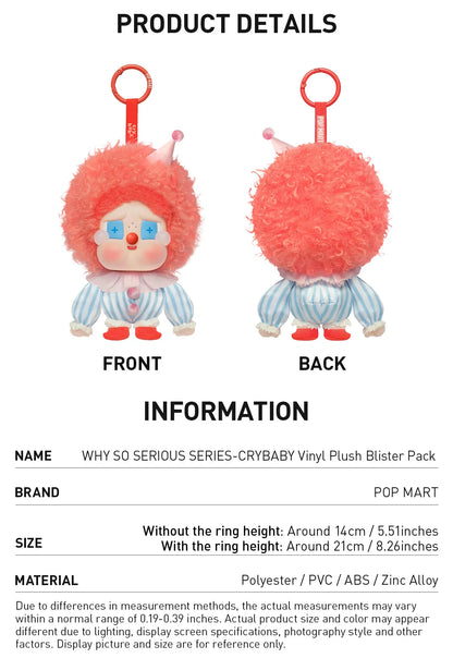WHY SO SERIOUS SERIES-CRYBABY Vinyl Plush Blister Pack