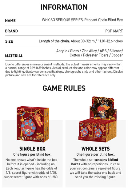 WHY SO SERIOUS SERIES-Pendant Chain Blind Box - BUBBLEGUM [SECRET EDITION] (Confirmed Style)