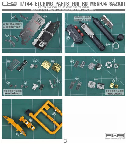 JAOPARTS RG Sazabi ETCHING PARTS