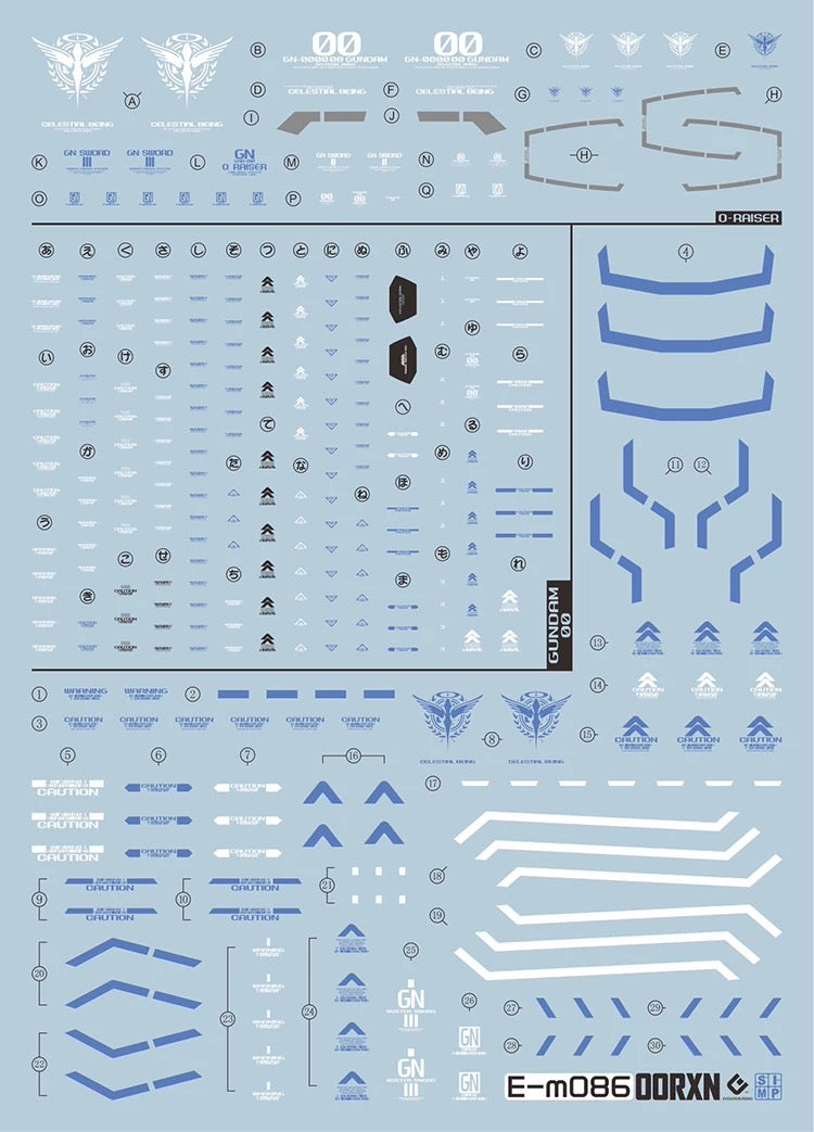 Evo MG Gundam 00 Raiser XN (00RXN) Water Decal