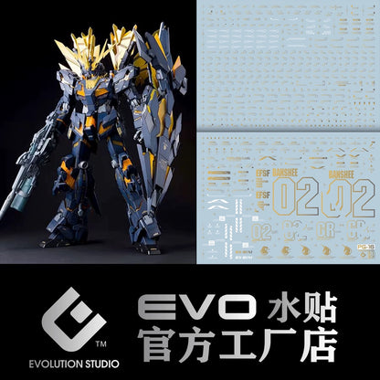 PG Unicorn Gundam 02 Banshee Norn 1/60 EVO Water Decal Plated Gold