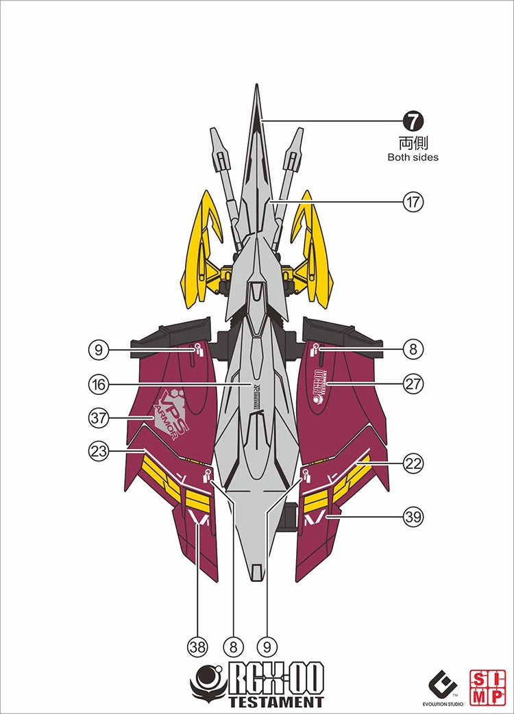 Evo MG Testament Gundam 1/100 Water Decal