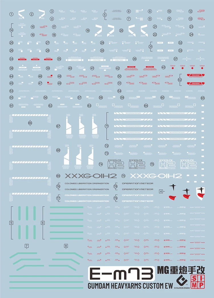 MG Heavyarms Custom Kai EW 1/100 EVO Water Decal