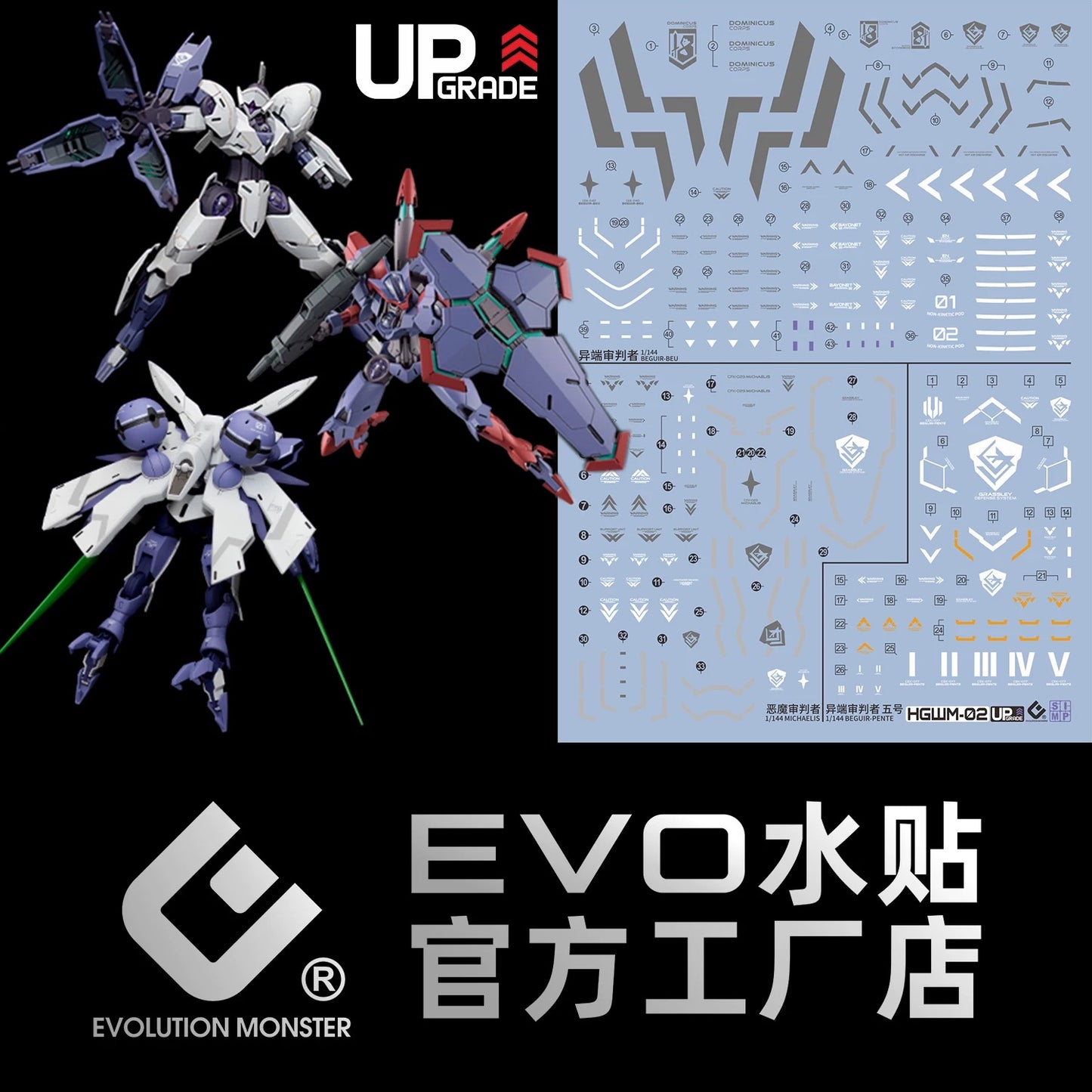 HG 1/144 MICHAELIS/BEGUIR-BEU/BEGUIR-PENTE EVO Water Decal