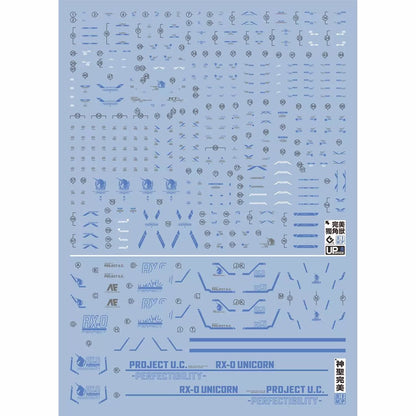 EVO Water Decal For 1/144 RG Unicorn Perfectibility (Blue)