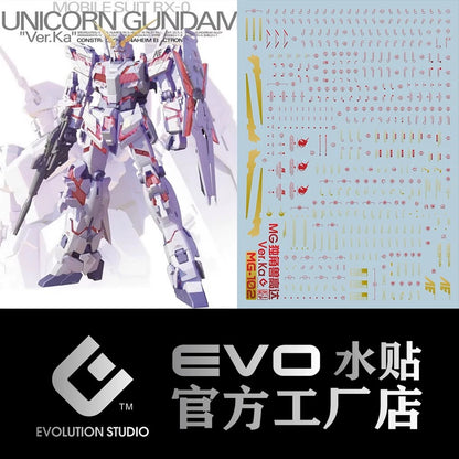 MG 1/100 Unicorn Gundam Ver.Ka EVO Water Decal (Plated Gold)