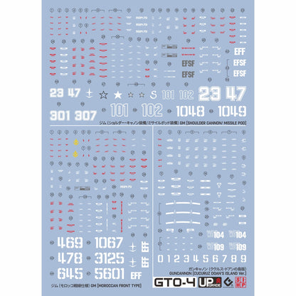 EVO Decal GTO-4 for GM Shoulder Cannon/missile Pod/GM Moroccan Front Type/Guncannon Cucuruz Doan's Island Ver