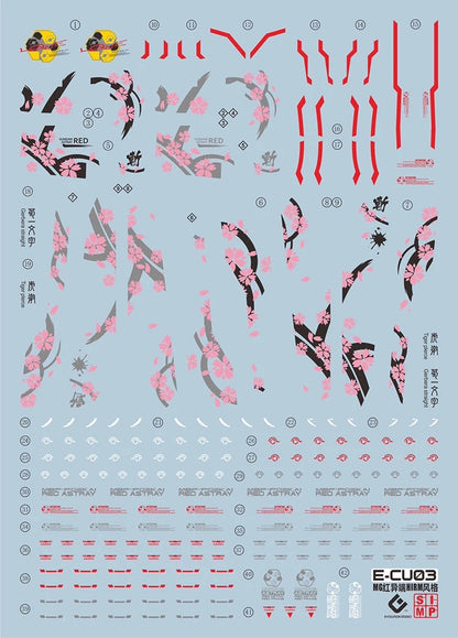 MG Astray Red Frame 1/100 EVO Water Decal HIRM cherry blossom Style