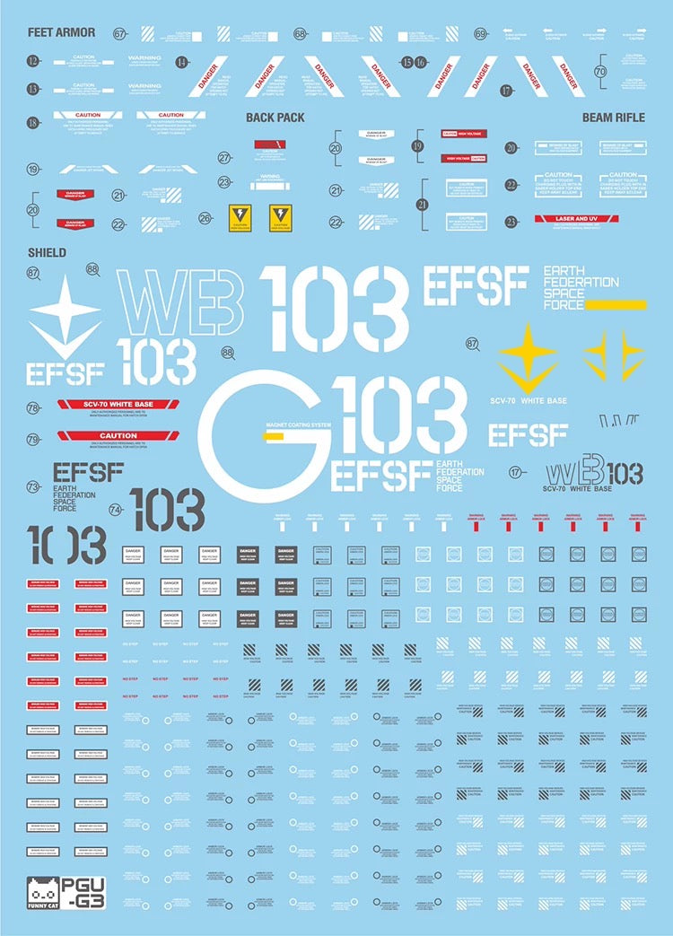 PG RX-78-2 Unleashed 1/60 EVO Water Decal G3 2.0 Version