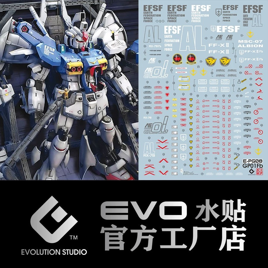 PG RX-78 GP-01 Zephyranthes 1/60 EVO Water Decal