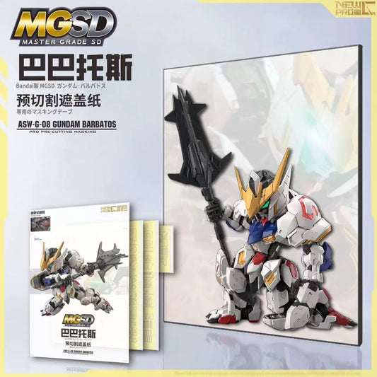 Pre-Cut Masking Tape for MGSD 1/100 GUNDAM BARBATOS + Metal Etch Parts