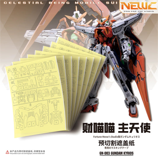Pre-Cut Masking Tape for Fortune Meow’s 1/100 Kyrios Gundam Conversion Kit