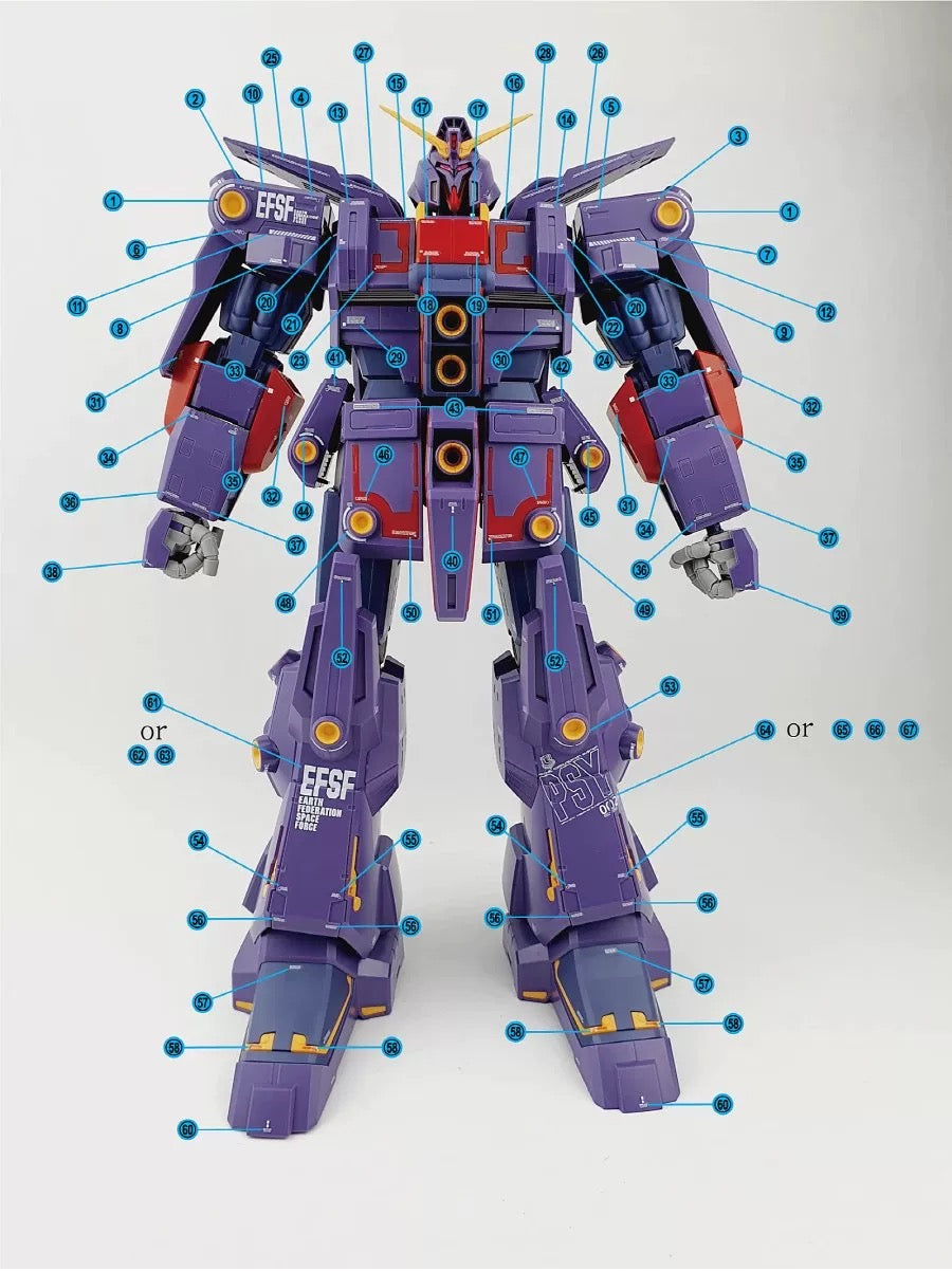 説明必読 G-REWORK デカール サイコガンダムMK-Ⅱ リクエスト DL Model HG Psycho Gundam Mk-II WATER DECAL (Ghost G-Rework Style