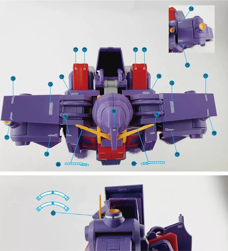 DL Model HG Psycho Gundam Mk-II  WATER DECAL (Ghost G-Rework Style)