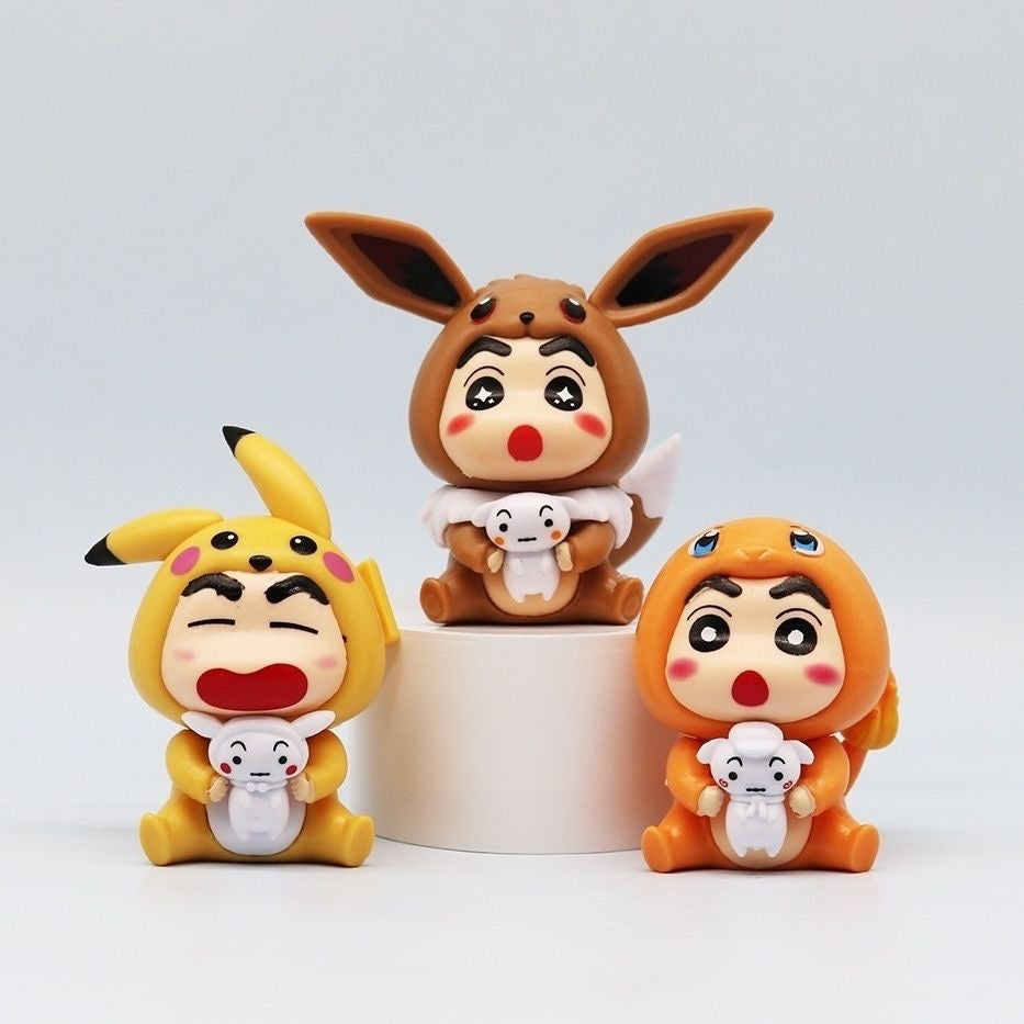 Crayon Shin-chan X Pokemon Blind Box Action Figure (Whole Set of 6)